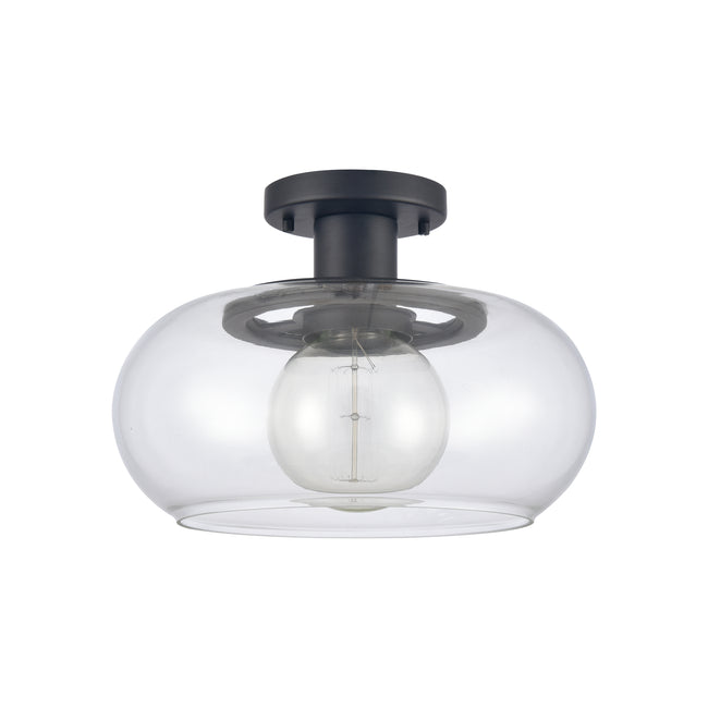 89774/1 - Clement 13'' Wide 1-Light Semi Flush Mount - Matte Black