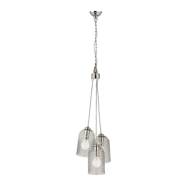 8983-025 - Hammered Glass 5'' Wide 3-Light Pendant