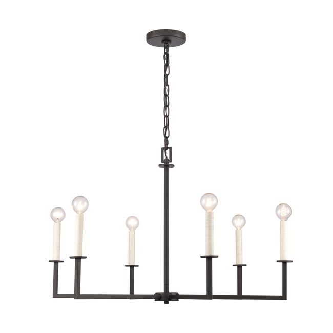 89876/6 - Dunne 30'' Wide 6-Light Chandelier - Matte Black