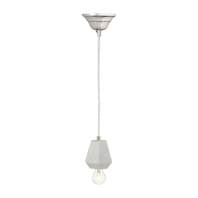 8989-012 - White Marble Hexagonal Hanging Lamp