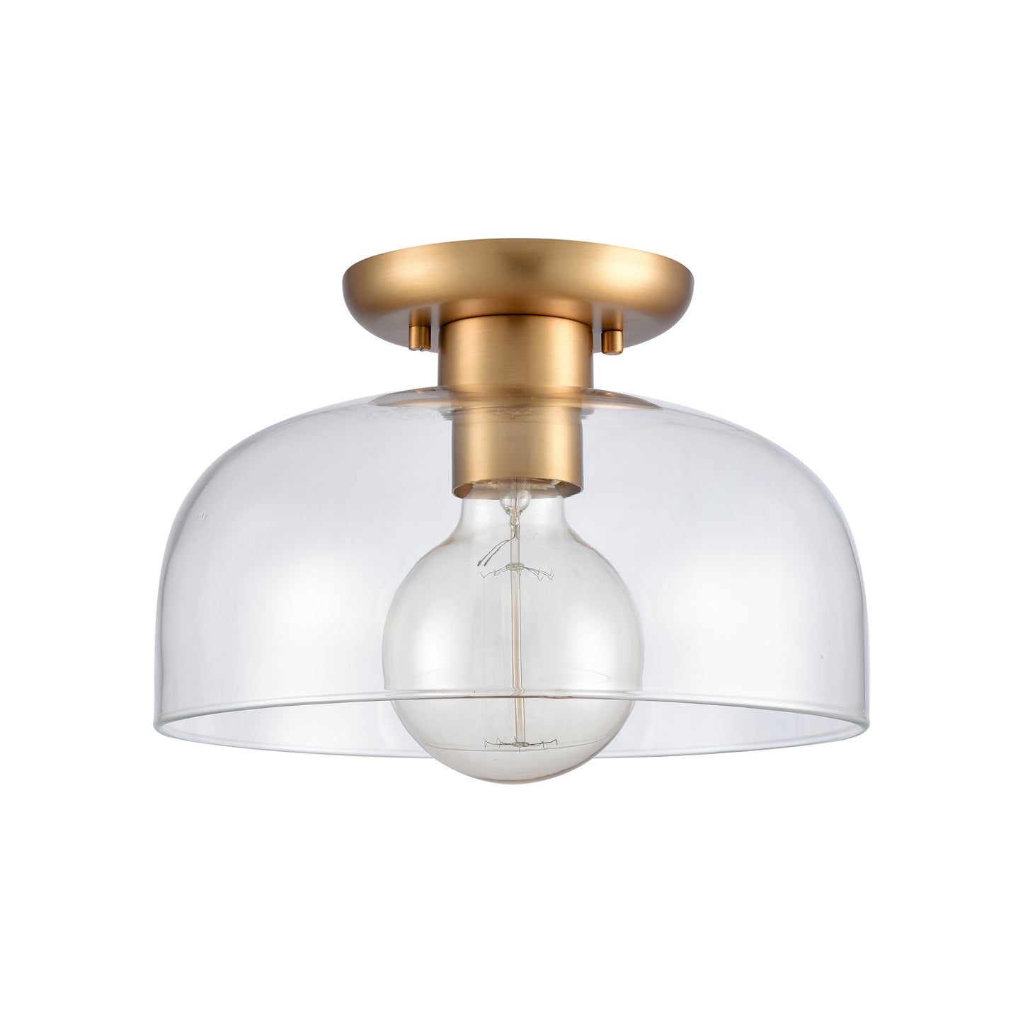 89954/1 - Brewer 10'' Wide 1-Light Semi Flush Mount - Brushed Gold