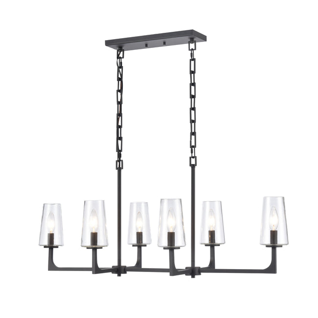 89967/6 - Fitzroy 36'' Wide 6-Light Linear Chandelier - Matte Black