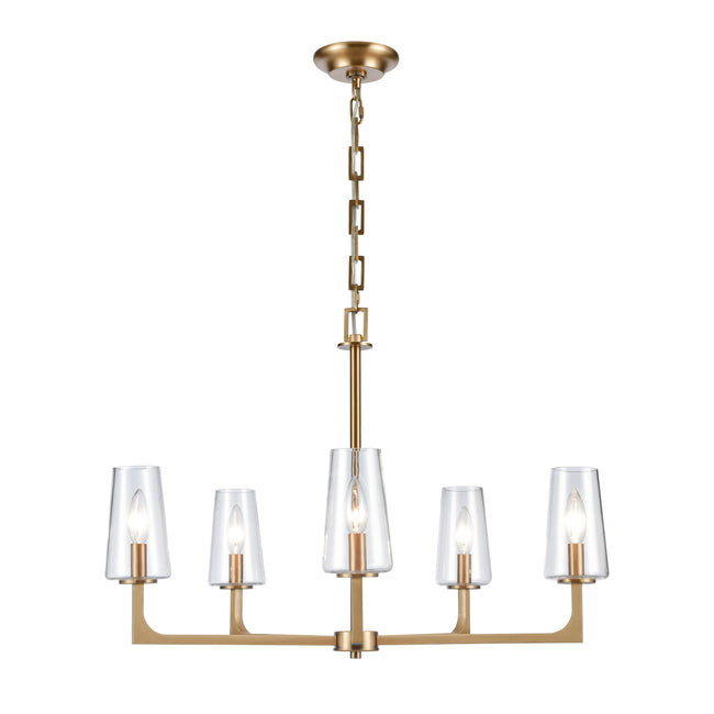 89975/5 - Fitzroy 28'' Wide 5-Light Chandelier - Lacquered Brass