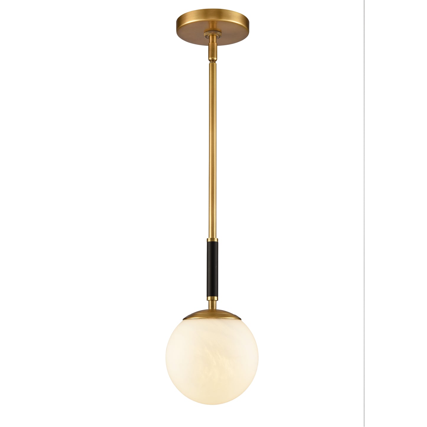 90062/1 - Gillian 6'' Wide 1-Light Mini Pendant - Natural Brass with Matte Black