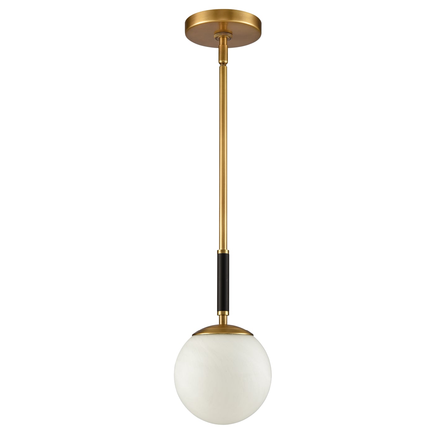 90062/1 - Gillian 6'' Wide 1-Light Mini Pendant - Natural Brass with Matte Black