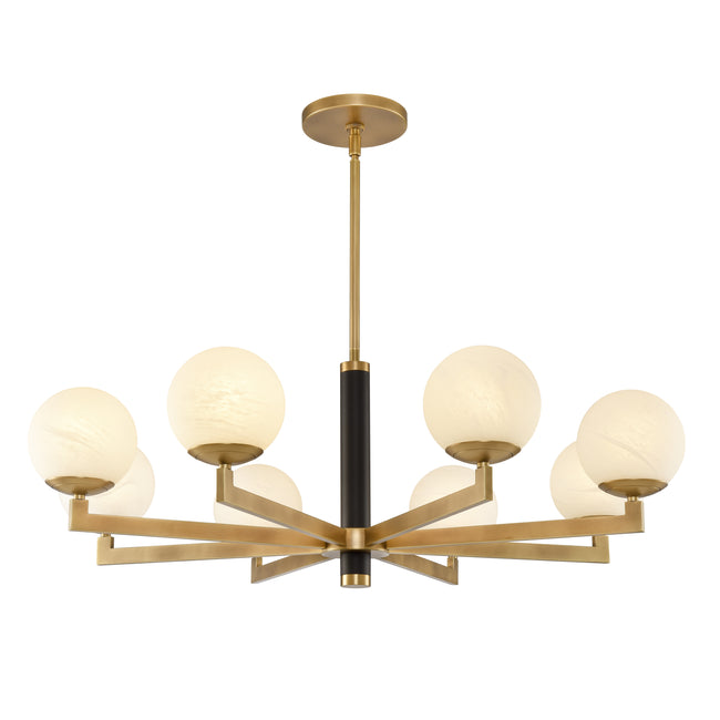 90065/8 - Gillian 39'' Wide 8-Light Chandelier - Natural Brass with Matte Black