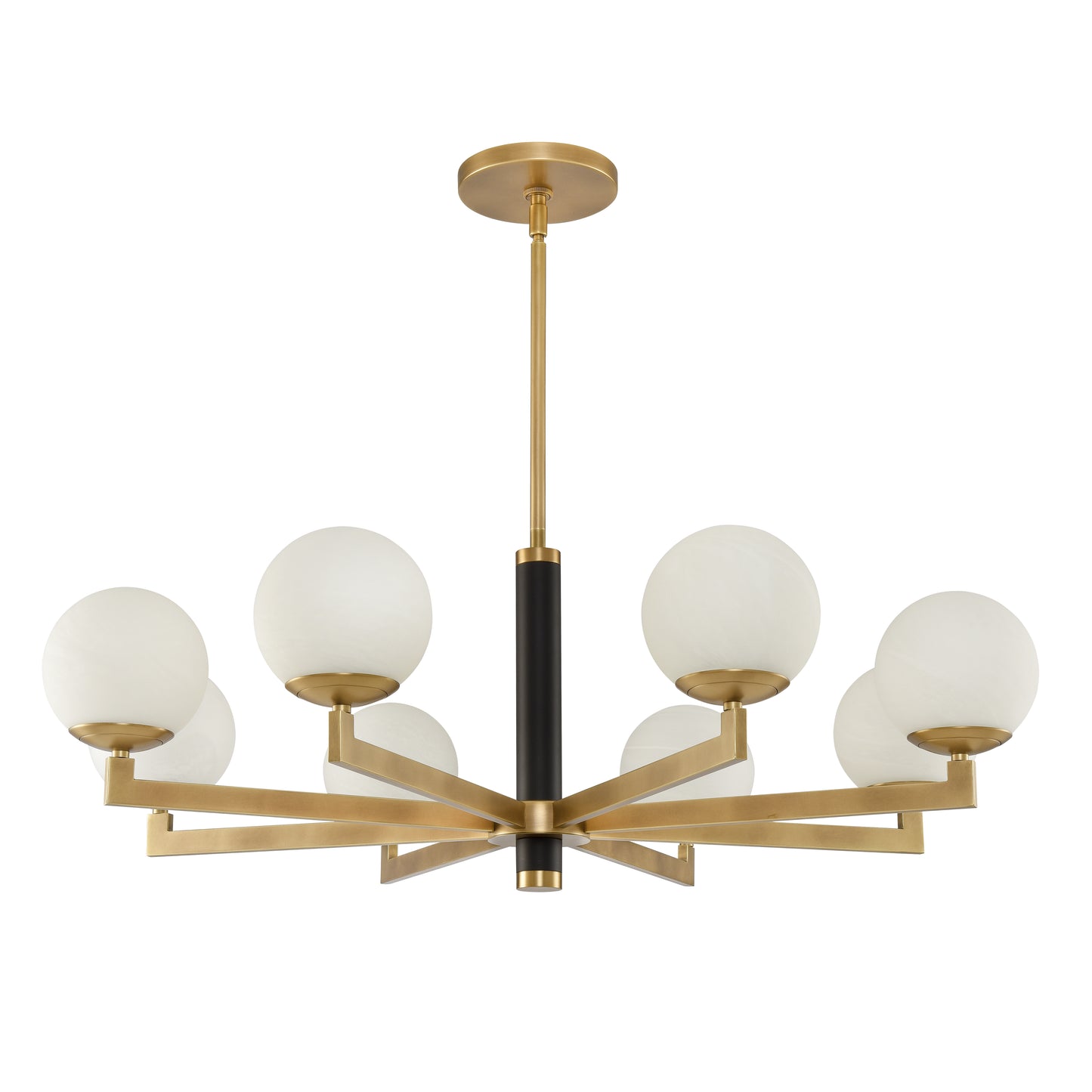 90065/8 - Gillian 39'' Wide 8-Light Chandelier - Natural Brass with Matte Black