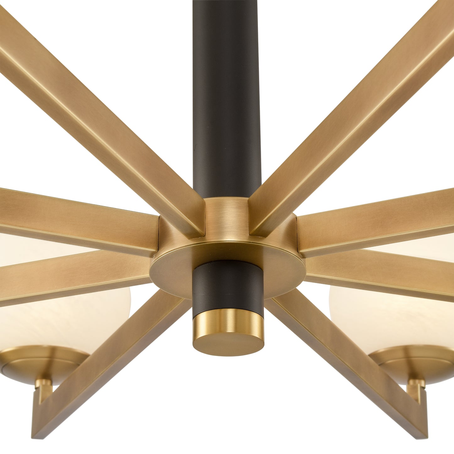 90065/8 - Gillian 39'' Wide 8-Light Chandelier - Natural Brass with Matte Black