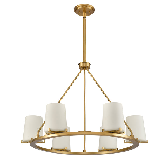 90156/6 - Votisse 30'' Wide 6-Light Chandelier -Lacquered Brass