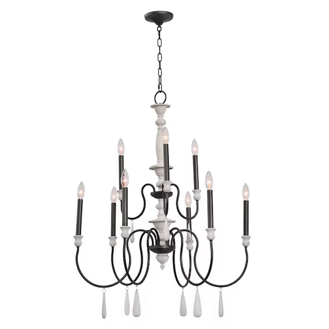 90202/9 - Brownell 30'' Wide 9-Light Chandelier - Anvil Iron