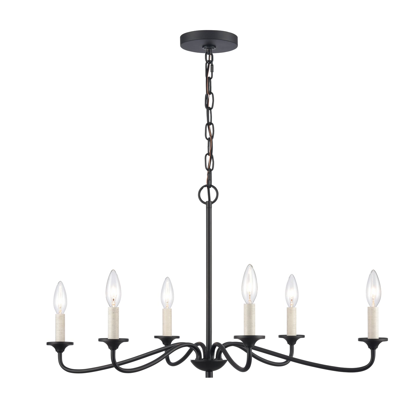 90210/6 - Ellisville 30'' Wide 6-Light Chandelier - Matte Black