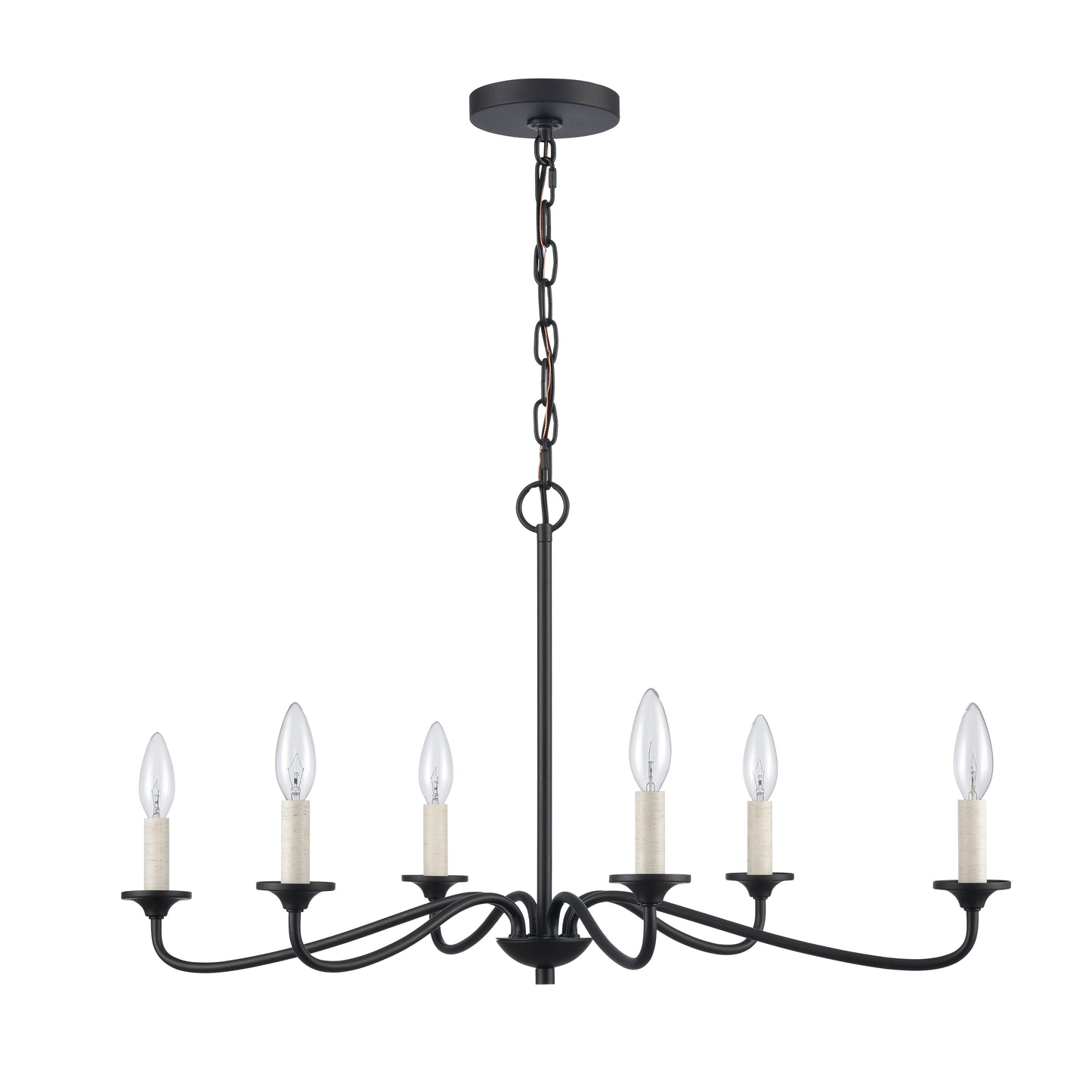 90210/6 - Ellisville 30'' Wide 6-Light Chandelier - Matte Black