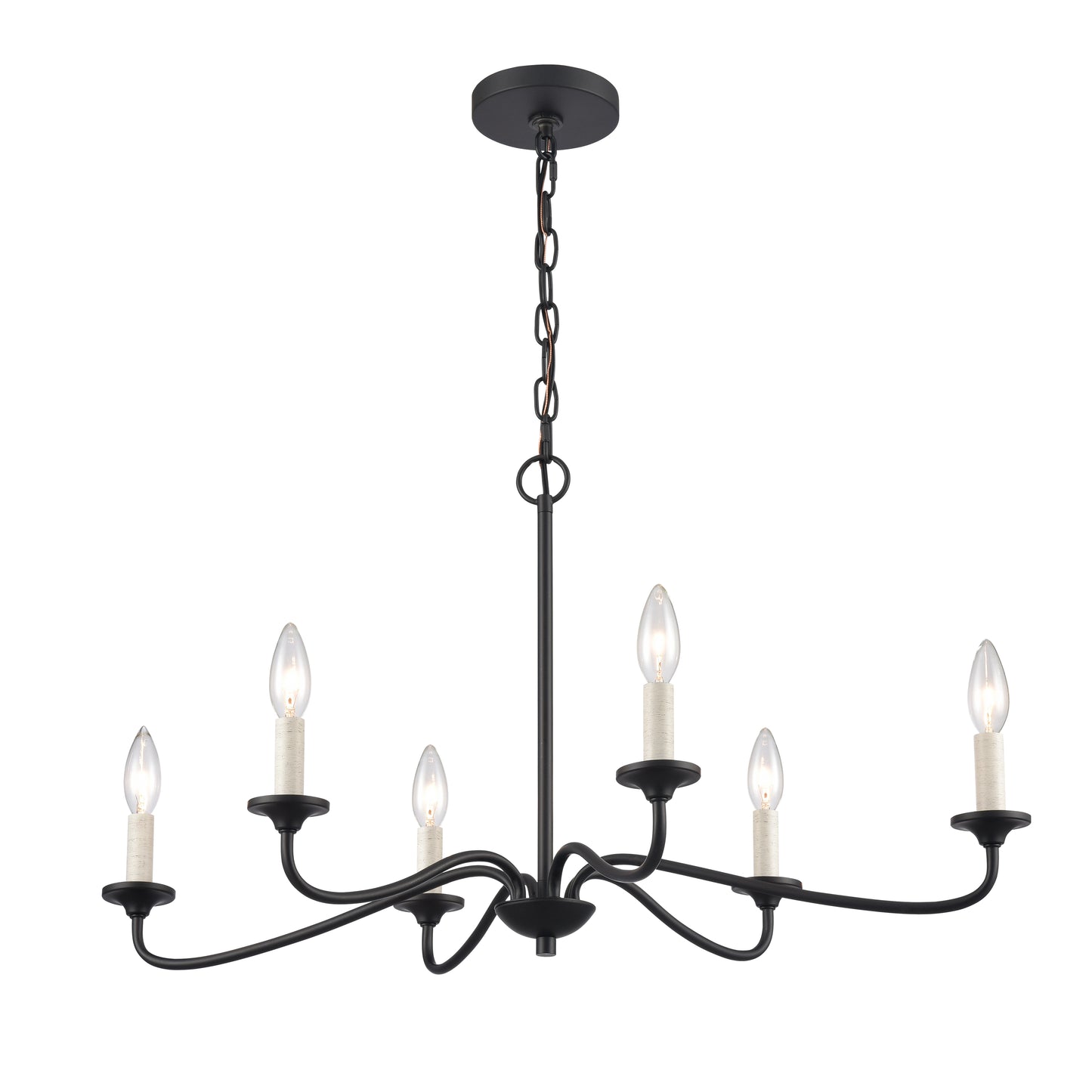 90210/6 - Ellisville 30'' Wide 6-Light Chandelier - Matte Black