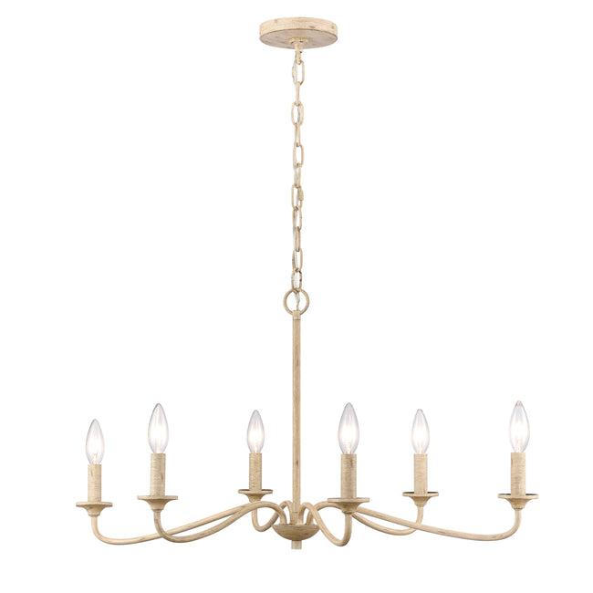 90220/6 - Ellisville 30'' Wide 6-Light Chandelier - Antique Cream