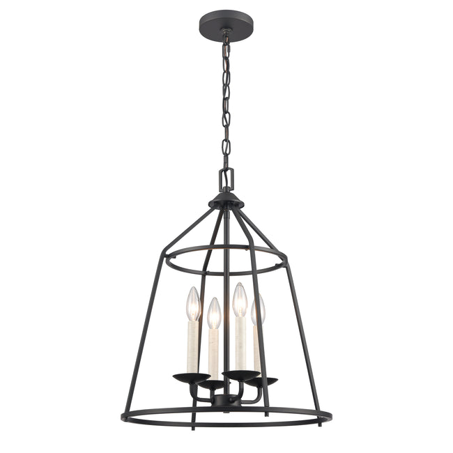 90250/4 - Ellisville 17.25'' Wide 4-Light Chandelier - Matte Black