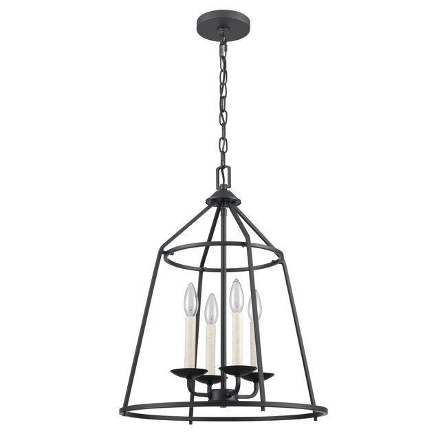 90250/4 - Ellisville 17.25'' Wide 4-Light Chandelier - Matte Black