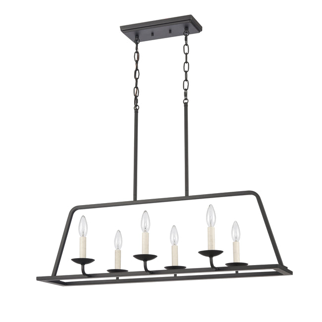 90251/6 - Ellisville 34'' Wide 6-Light Chandelier - Matte Black