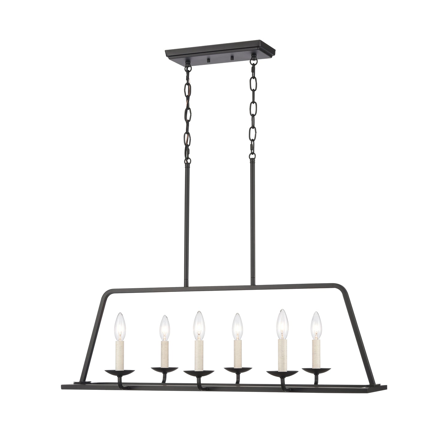 90251/6 - Ellisville 34'' Wide 6-Light Chandelier - Matte Black