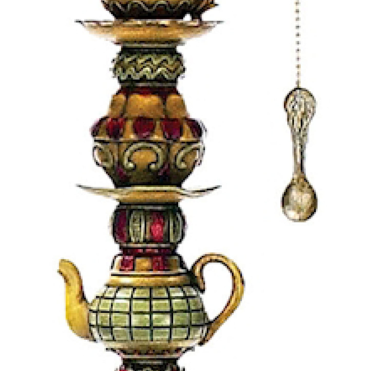 91-253 - Tea Service 35'' High 1-Light Table Lamp - Multicolor