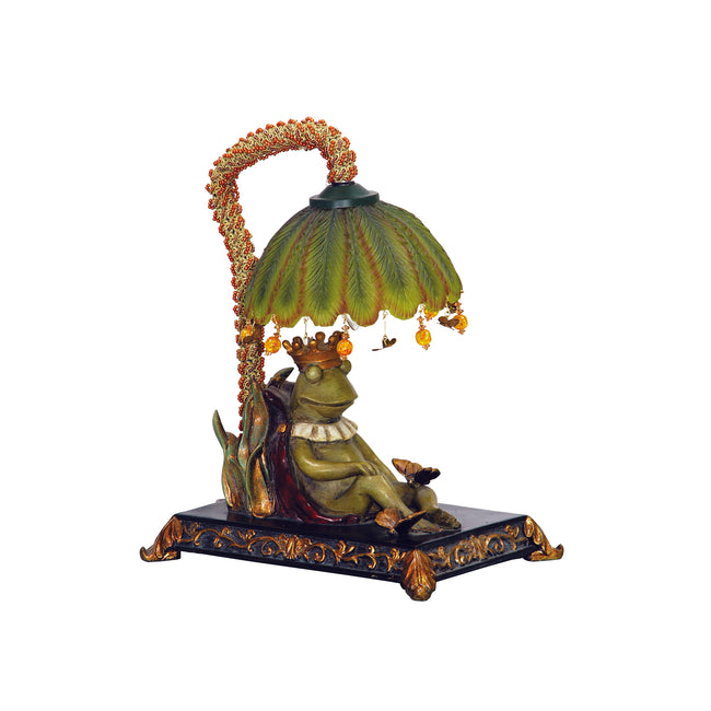 91-740 - Sleeping King Frog 12.3'' High 1-Light Table Lamp - Multicolor