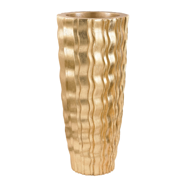 9166-031 - Wave Vase - Small Gold