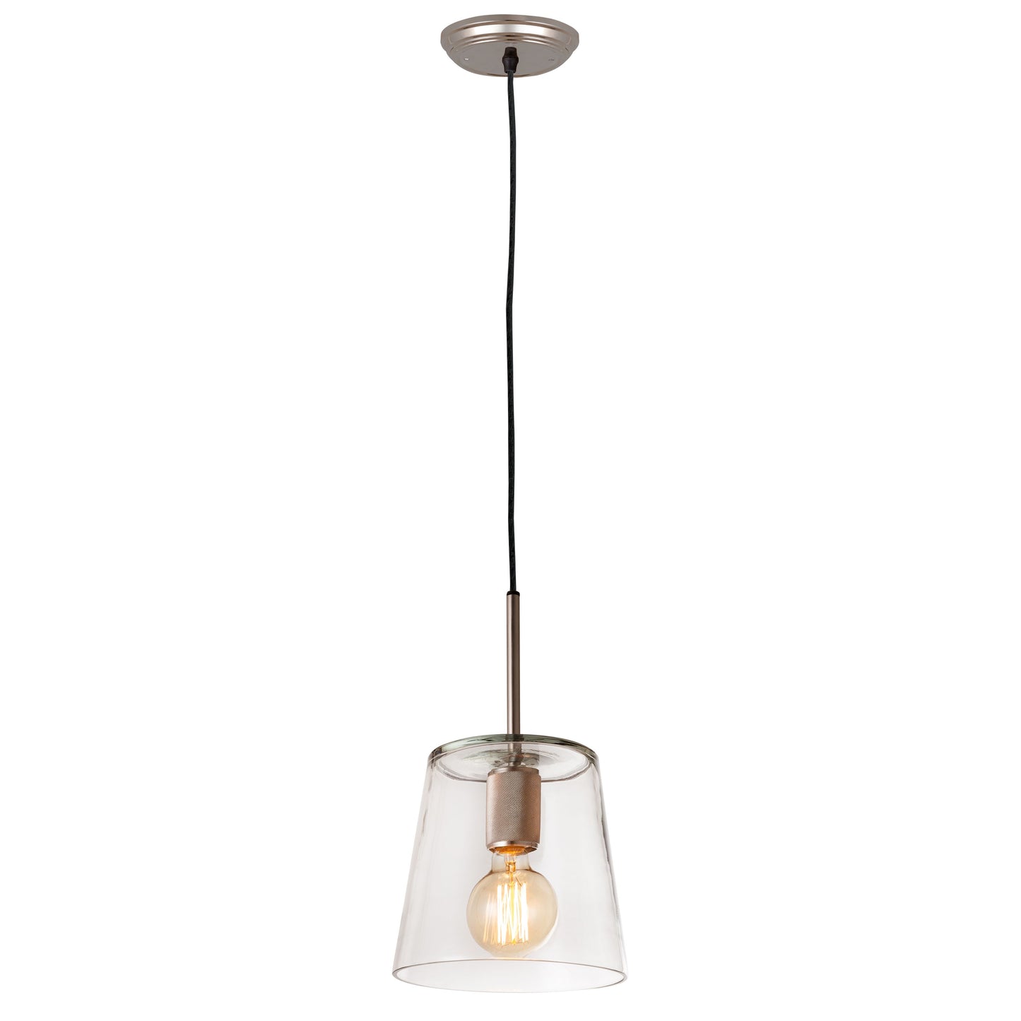 96114/1 - Netta 8'' Wide 1-Light Mini Pendant - Satin Nickel