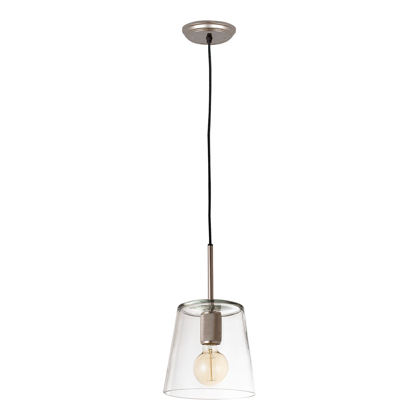 96114/1 - Netta 8'' Wide 1-Light Mini Pendant - Satin Nickel