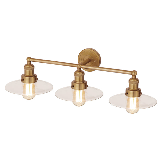 96132/3 - English Pub 28'' Wide 3-Light Vanity Light - Satin Brass