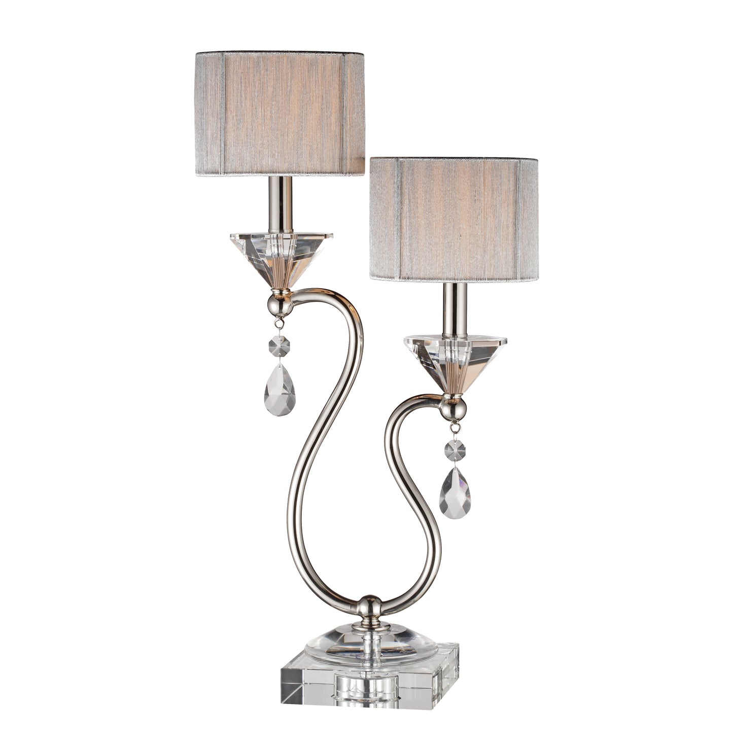 96758 - Krystal 23.5'' High 2-Light Table Lamp - Polished Nickel