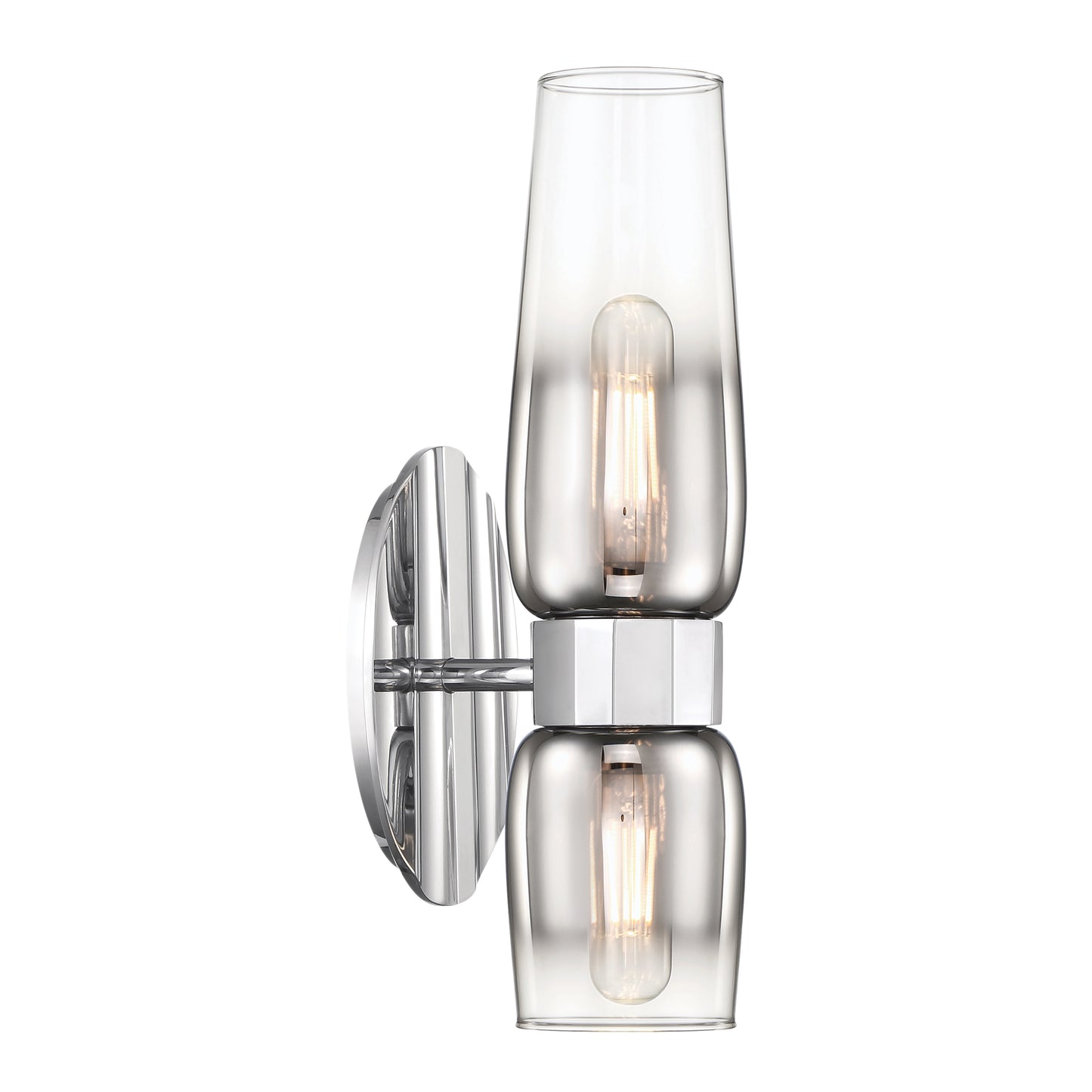 9760-CH-CLGR - Flame 2-Light Vanity Sconce - Chrome