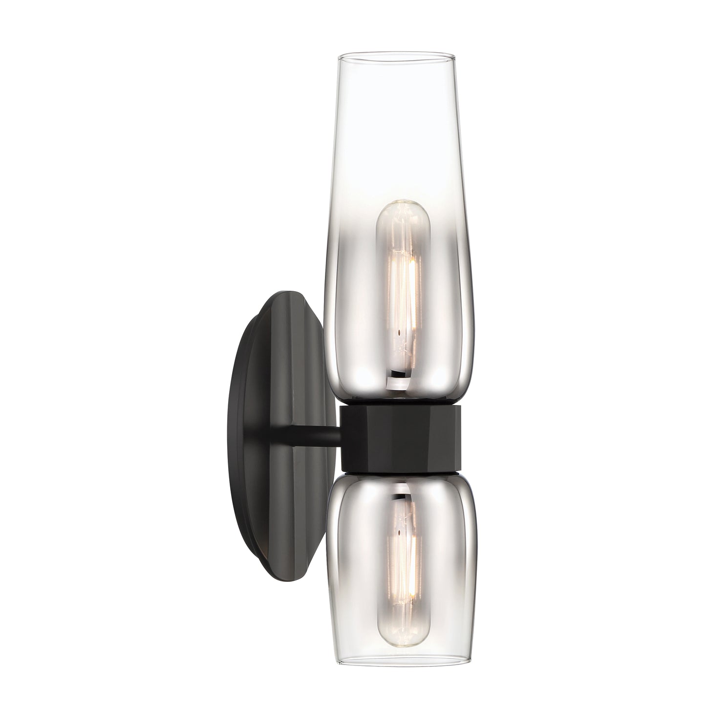 9760-MB-CLGR - Flame 2-Light Vanity Sconce - Matte Black