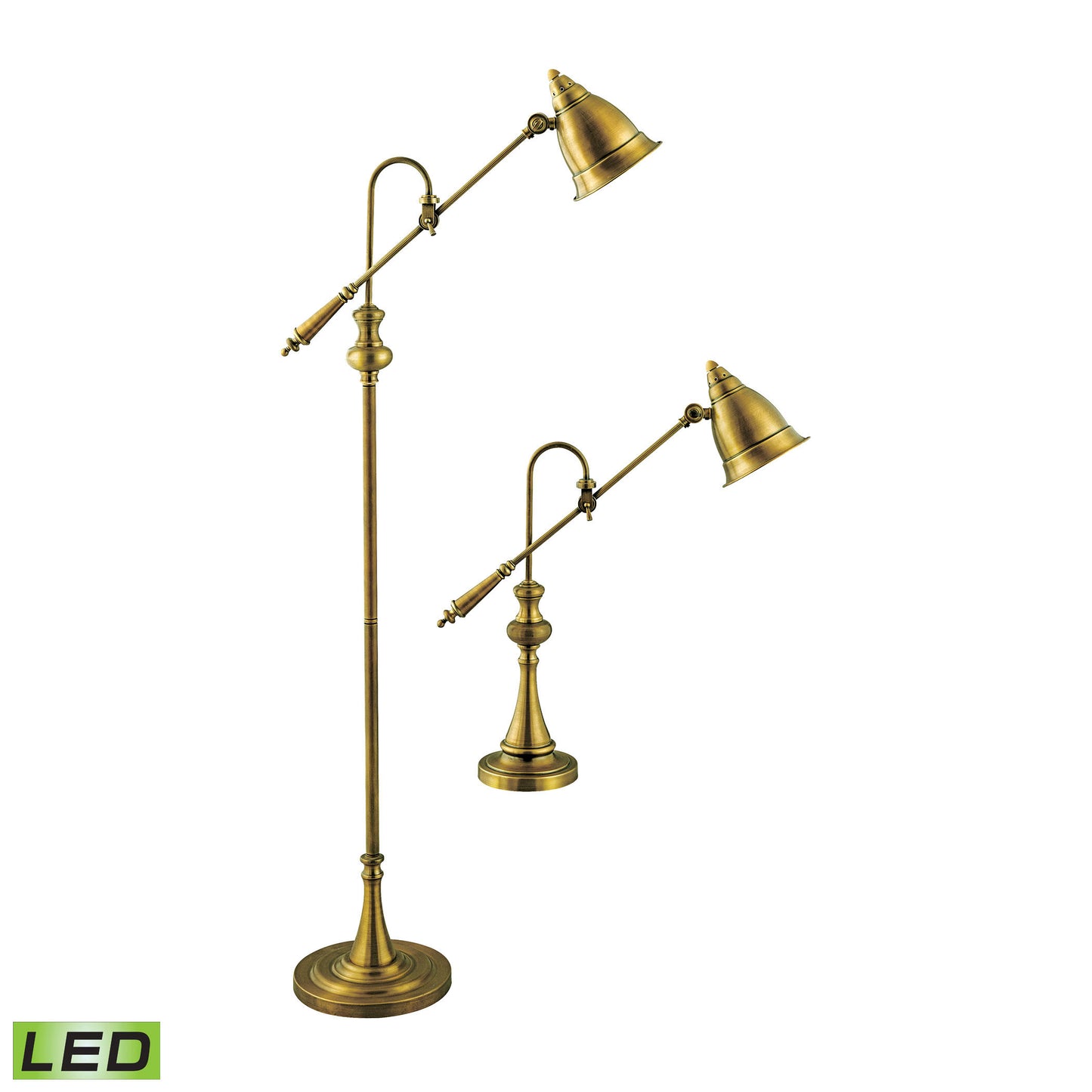 97623-LED - Watson Floor and Table Lamp - Set of 2 Brass - Includes LED Bulbs