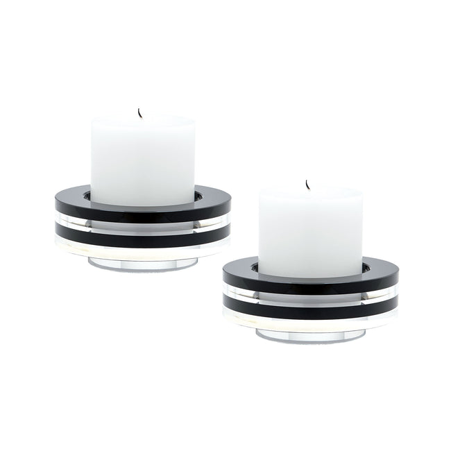 980025/S2 - Tuxedo Crystal Candleholder (Set of 2)