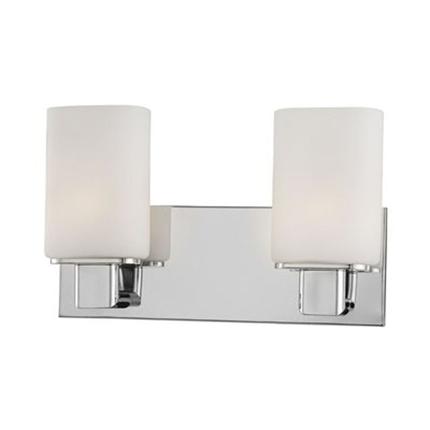 BV342-10-15 - Verticale Vanity - 2 lights w/lamp. White Opal glass / Chrome finish.