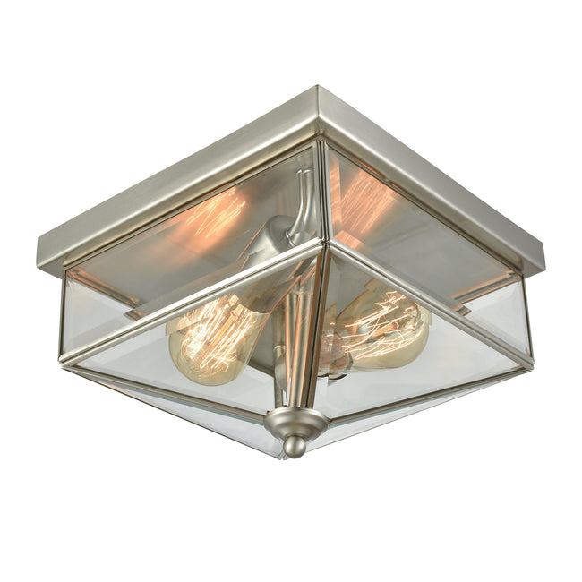 CE9202365 - Lankford 10'' Wide 2-Light Outdoor Flush Mount - Brushed Nickel