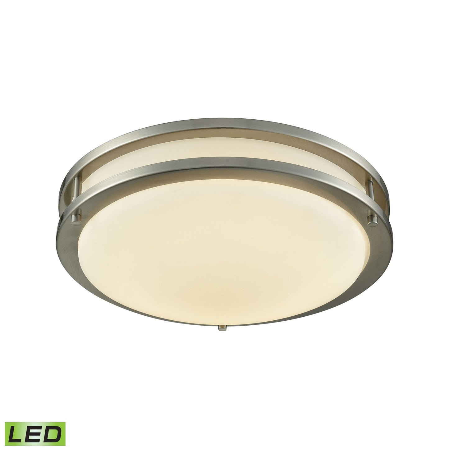 CL782012 - Clarion 11-inch LED Flush Mount in Brushed Nickel with a White Glass Diffuser