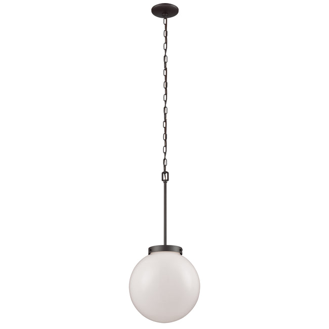 CN120041 - Beckett 12'' Wide 1-Light Mini Pendant - Oil Rubbed Bronze with White Glass