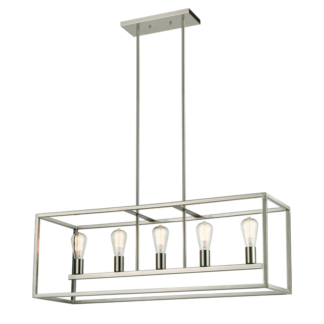 CN150522 - Williamsport 37'' Wide 5-Light Linear Chandelier - Brushed Nickel