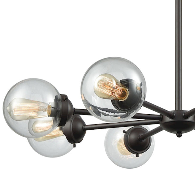 CN150522 - Williamsport 37'' Wide 5-Light Linear Chandelier - Brushed Nickel