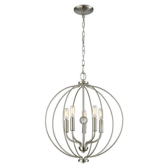 CN15752 - Williamsport 19'' Wide 5-Light Chandelier - Brushed Nickel