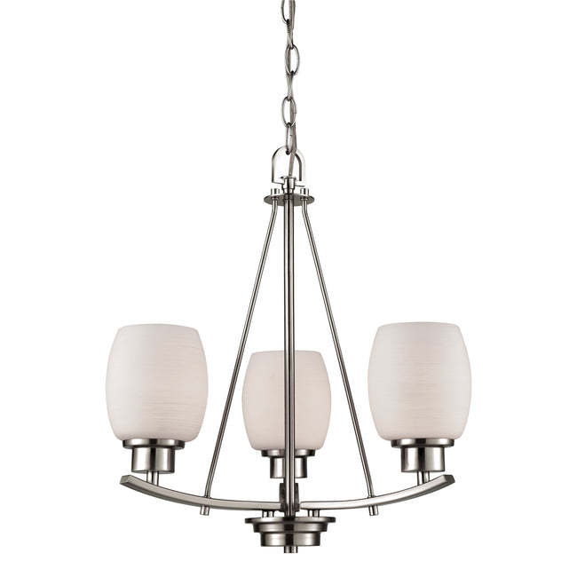 CN170322 - Casual Mission 17'' Wide 3-Light Chandelier - Brushed Nickel