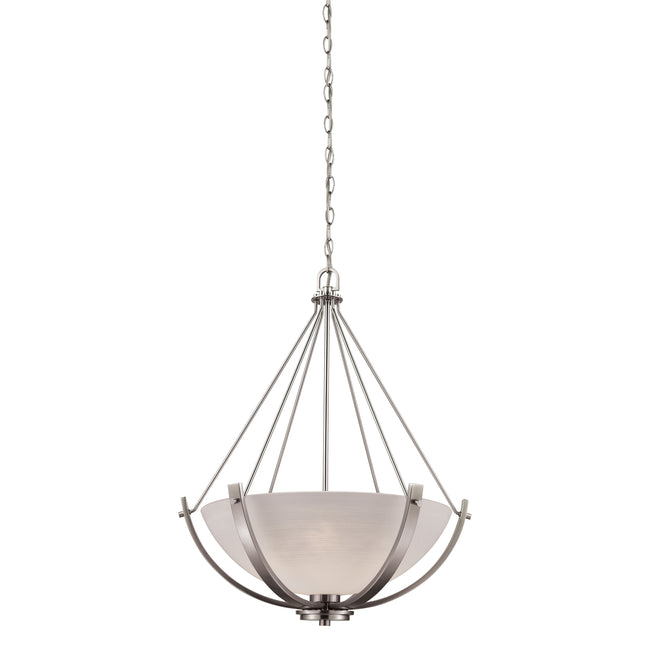 CN170342 - Casual Mission 21'' Wide 3-Light Chandelier - Brushed Nickel