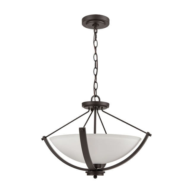 CN170381 - Casual Mission 20'' Wide 3-Light Semi Flush Mount - Oil Rubbed Bronze