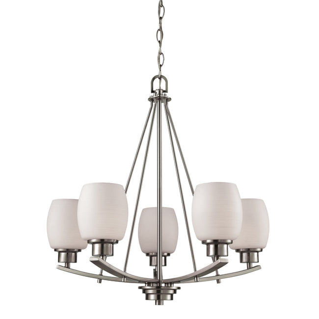 CN170522 - Casual Mission 22'' Wide 5-Light Chandelier - Brushed Nickel