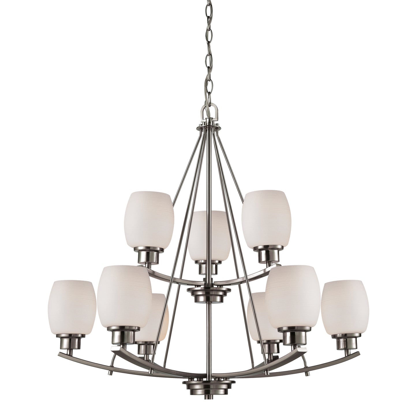 CN170922 - Casual Mission 29'' Wide 9-Light Chandelier - Brushed Nickel