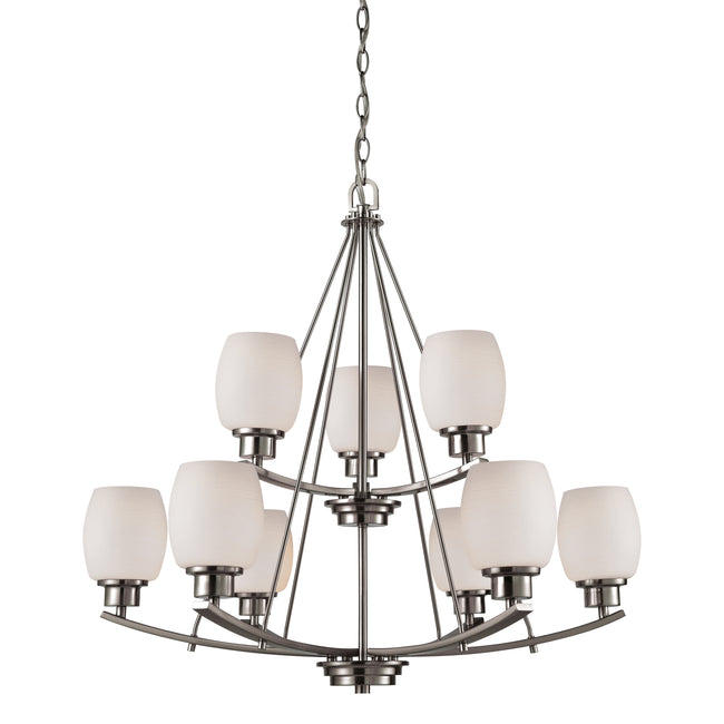 CN170922 - Casual Mission 29'' Wide 9-Light Chandelier - Brushed Nickel