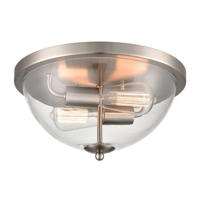 CN280232 - Astoria 13.5'' Wide 2-Light Flush Mount - Brushed Nickel