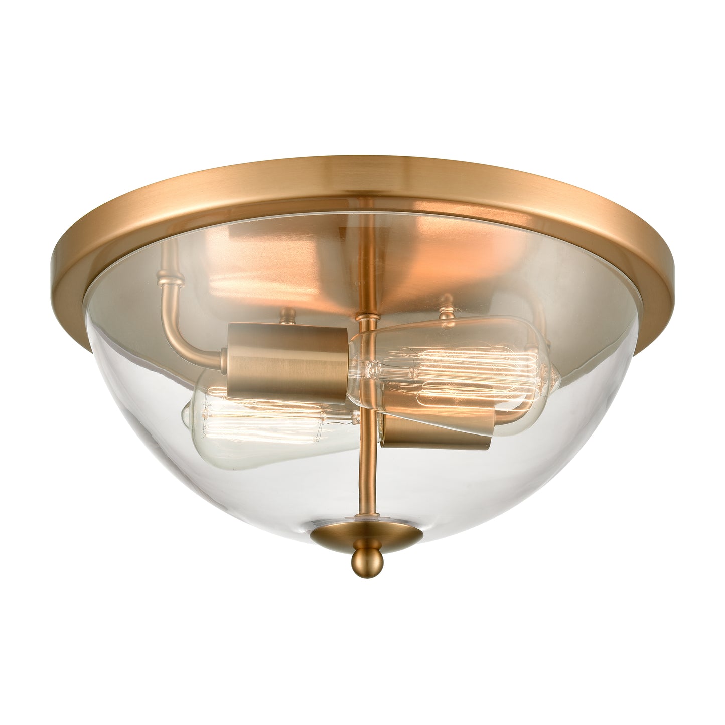 CN280235 - Astoria 13.5'' Wide 2-Light Flush Mount - Satin Gold