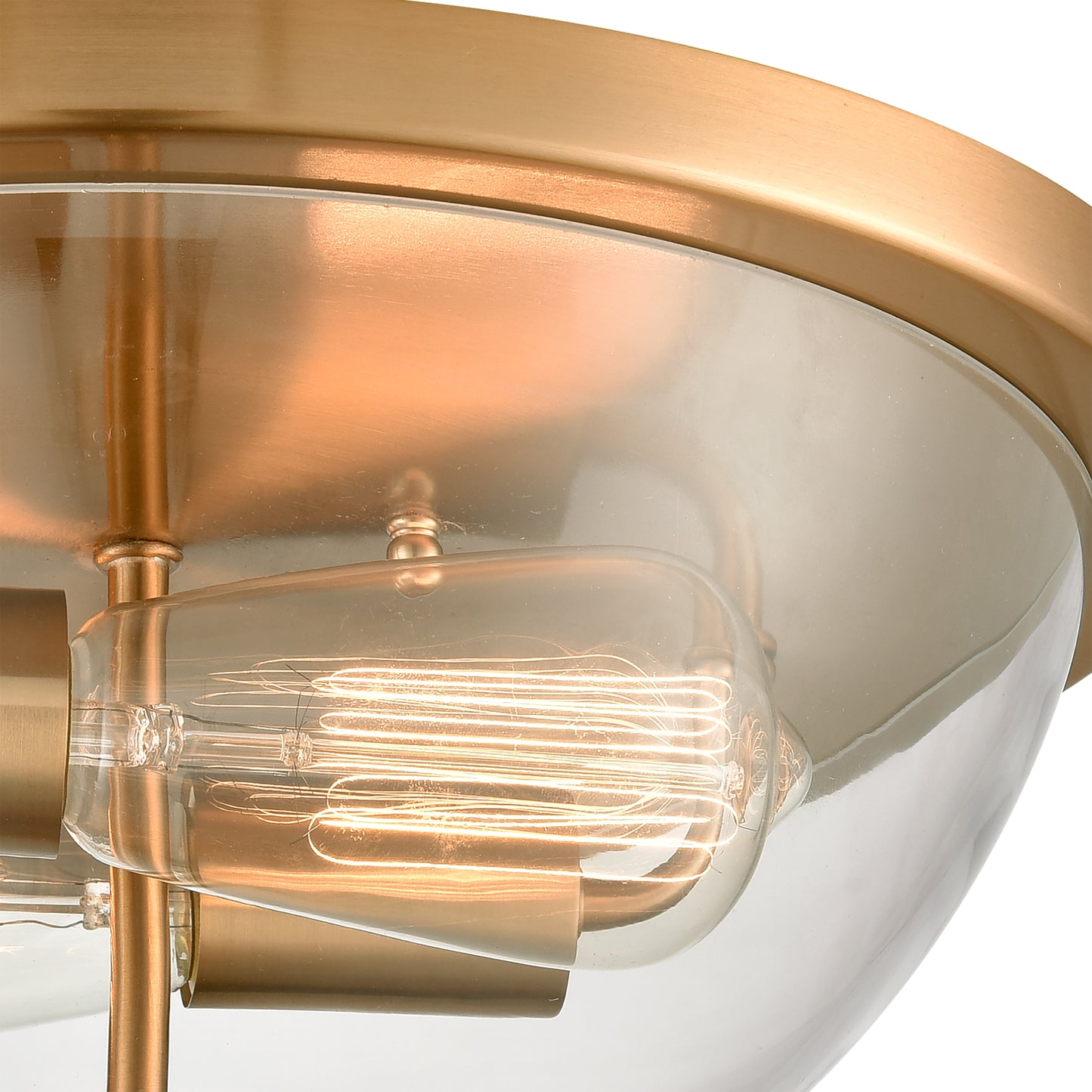 CN280235 - Astoria 13.5'' Wide 2-Light Flush Mount - Satin Gold