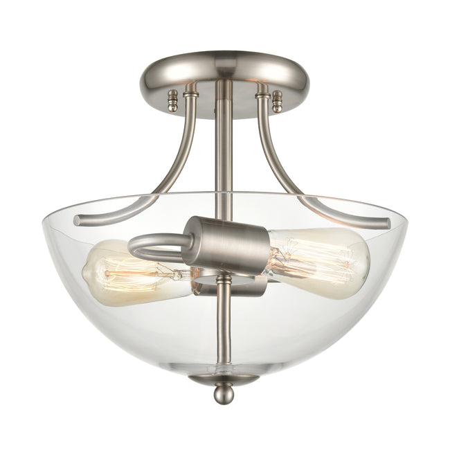 CN280282 - Astoria 15'' Wide 2-Light Semi Flush Mount - Brushed Nickel